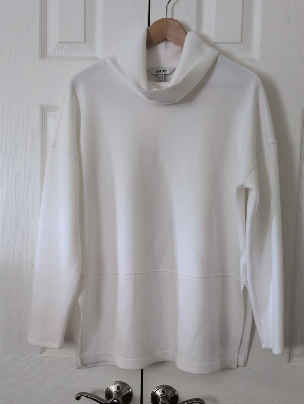 Spanx AirEssentials Turtleneck Tunic Mock Funnel Neck Sweatshirt L - Picture 2 of 10